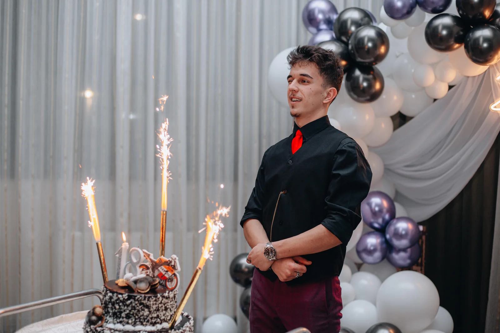 Birthday celebration with cake